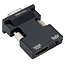 HDMI naar VGA + 3,5mm Jack adapter - compact / zwart
