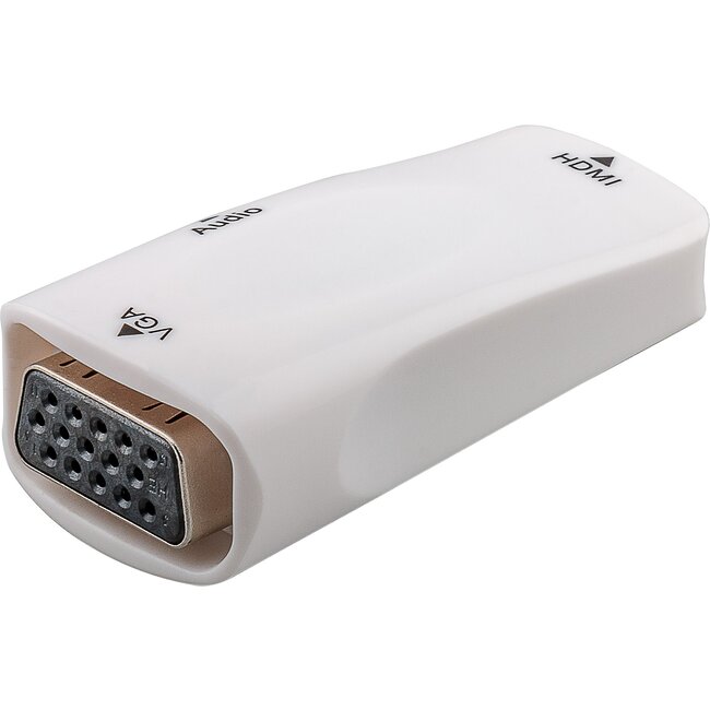 HDMI naar VGA + 3,5mm Jack adapter met HDCP - compact / wit