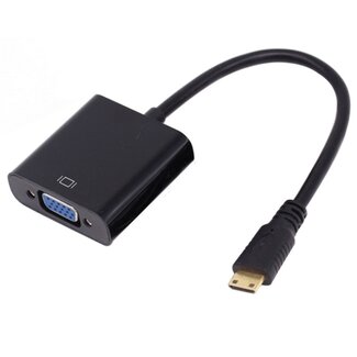 Dolphix Mini HDMI naar VGA adapter / zwart - 0,15 meter
