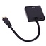 Mini HDMI naar VGA + 3,5mm Jack adapter / zwart - 0,15 meter