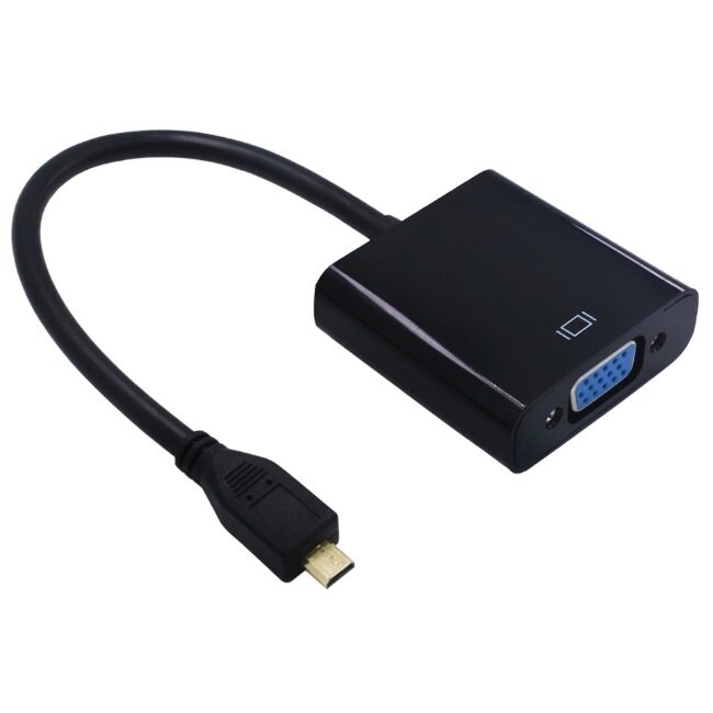 Micro HDMI naar VGA + 3,5mm Jack adapter / zwart - 0,15 meter