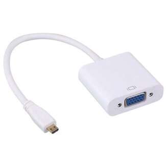 Dolphix Micro HDMI naar VGA + 3,5mm Jack adapter / wit - 0,15 meter