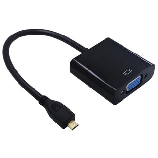 Dolphix Micro HDMI naar VGA + 3,5mm Jack & Micro USB adapter / zwart - 0,15 meter