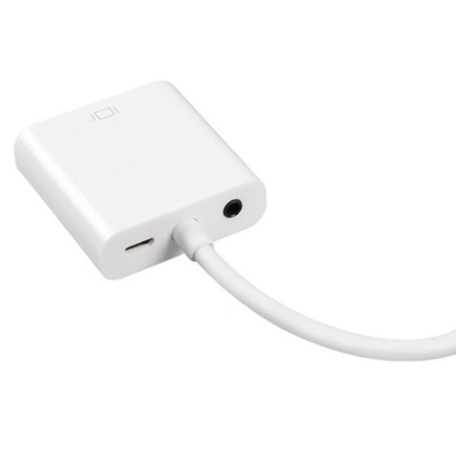 Micro HDMI naar VGA + 3,5mm Jack & Micro USB adapter / wit - 0,15 meter