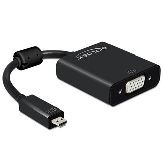 DeLOCK DeLOCK Micro HDMI naar VGA + 3,5mm adapter - zwart - 0,15 meter