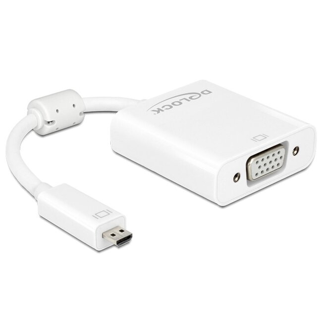 DeLOCK Micro HDMI naar VGA + 3,5mm adapter - wit - 0,15 meter