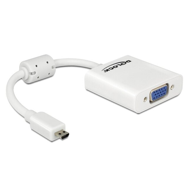 DeLOCK Micro HDMI naar VGA adapter - wit - 0,15 meter