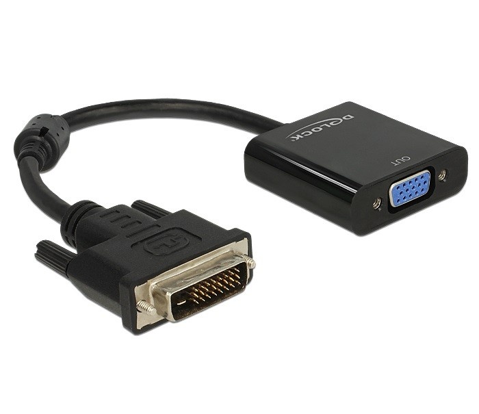 DeLOCK Premium DVI-D naar VGA converter / zwart - 0,15 meter
