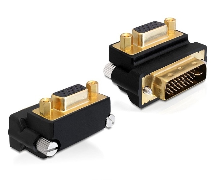 Delock - Adapter VGA Buchse - DVI 24+5 Pin Stecker 270°