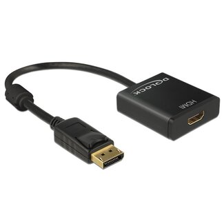 DeLOCK DeLOCK premium DisplayPort naar HDMI actieve adapter - DP 1.2 / HDMI 1.4 (4K 30Hz) / zwart - 0,20 meter