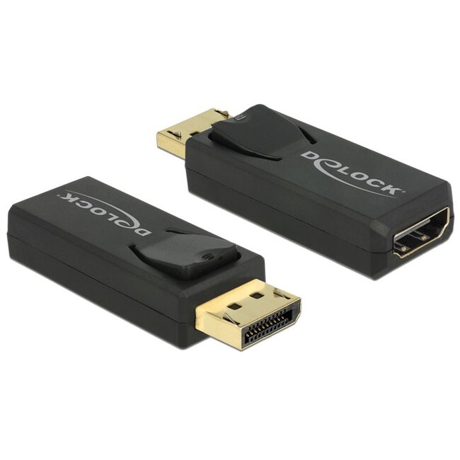 DeLOCK premium DisplayPort naar HDMI actieve adapter - DP 1.2 / HDMI 1.4 (4K 30Hz) / zwart