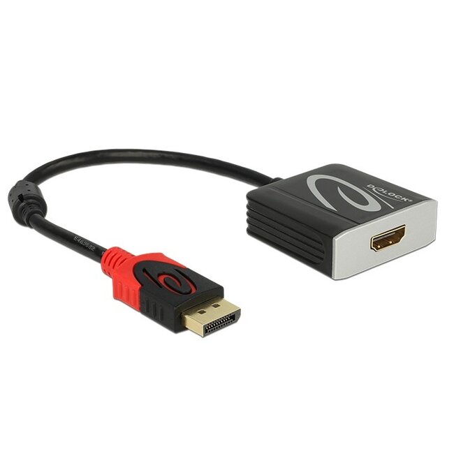 DeLOCK premium DisplayPort naar HDMI adapter - DP 1.2 / HDMI 2.0 (4K 60Hz) / zwart - 0,20 meter
