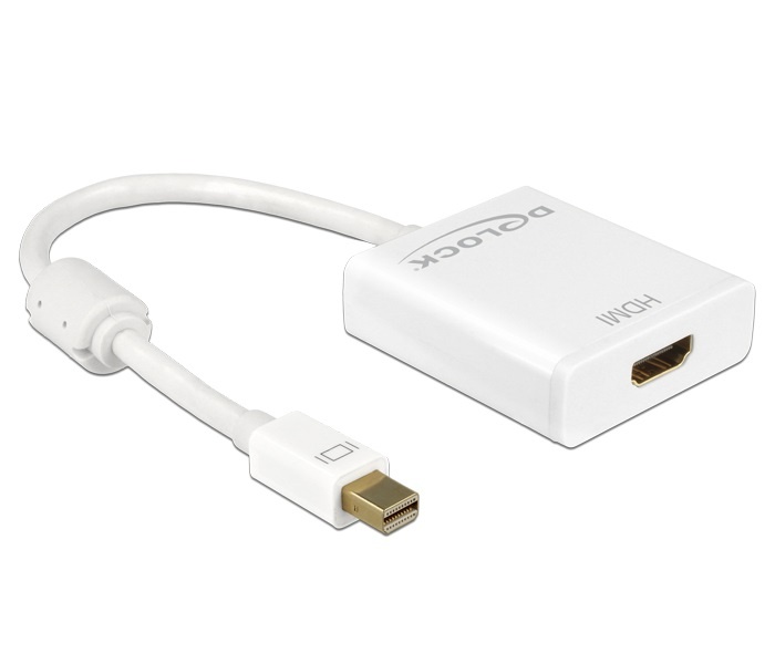 DeLOCK Premium Mini DisplayPort 1.2 naar HDMI 1.4 actieve adapter (4K 30 Hz) / wit - 0,20 meter