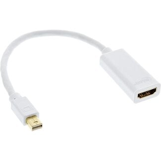 InLine Premium Mini DisplayPort 1.2a naar HDMI 2.0 adapter (4K 60 Hz) / wit - 0,15 meter