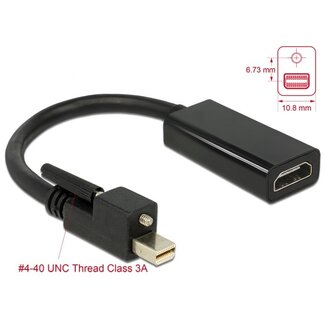 DeLOCK Premium Mini DisplayPort 1.2 naar HDMI 1.4 actieve adapter (4K 30 Hz) / zwart - 0,20 meter