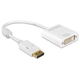 DeLOCK DeLOCK premium DisplayPort naar DVI adapter - DP1.2 (1920 x 1200) / wit - 0,20 meter