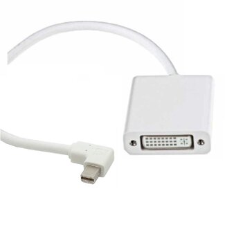 Coretek Mini DisplayPort 1.1 naar DVI adapter - haaks naar rechts (1920 x 1200) / wit - 0,20 meter