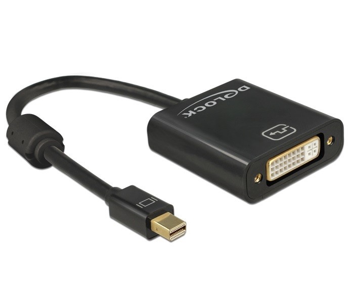 DeLOCK Premium Mini DisplayPort 1.2 naar DVI adapter (1920 x 1200) / zwart - 0,20 meter