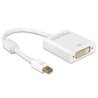 DeLOCK Premium Mini DisplayPort 1.2 naar DVI actieve adapter (1920 x 1200) / wit - 0,20 meter