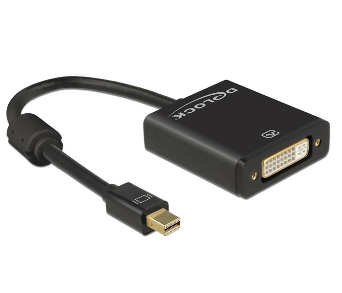 DeLOCK Premium Mini DisplayPort 1.2 naar DVI actieve adapter (4K 30 Hz) / zwart - 0,20 meter