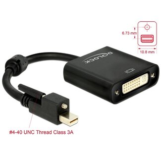 DeLOCK Premium Mini DisplayPort 1.2 naar DVI actieve adapter (1920 x 1200) / zwart - 0,20 meter