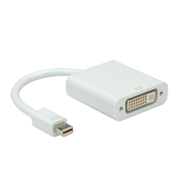 Roline Mini-displayport / DVI Adapterkabel Mini DisplayPort stekker, DVI-D 24+1-polige bus 0.10 m Wit 12.03.3128 DisplayPort-kabel
