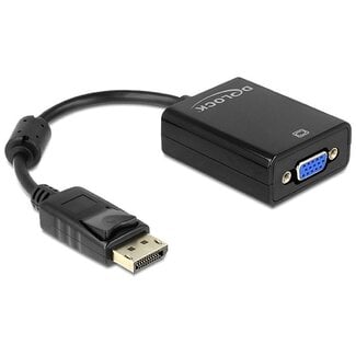 DeLOCK DeLOCK premium DisplayPort naar VGA adapter - DP1.2 (1920 x 1200) / zwart - 0,10 meter