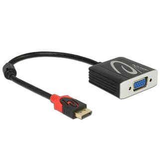 DeLOCK DeLOCK premium DisplayPort naar VGA adapter - DP1.2 (2560 x 1600) / zwart - 0,20 meter