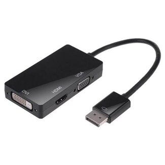 Dolphix DisplayPort 1.1 naar HDMI, DVI en VGA adapter / zwart - 0,15 meter