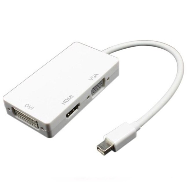 Mini DisplayPort 1.1 naar HDMI, DVI en VGA adapter / wit - 0,20 meter