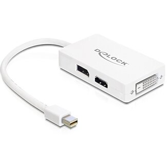 DeLOCK Premium Mini DisplayPort 1.1a naar HDMI, DVI en DisplayPort adapter / wit - 0,15 meter