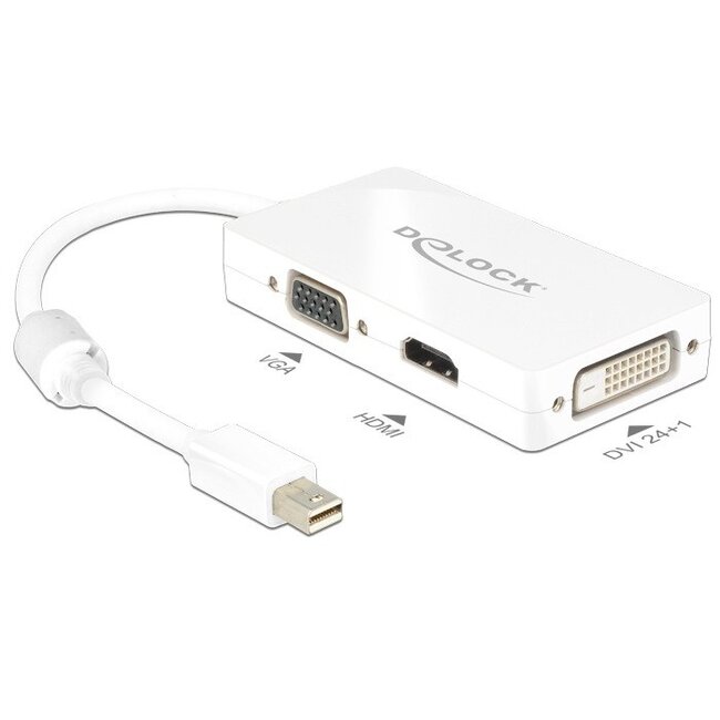 Premium Mini DisplayPort 1.1a naar HDMI, DVI en VGA adapter / wit - 0,15 meter