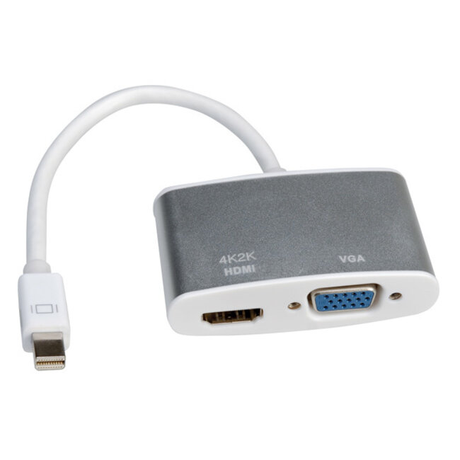 Premium Mini DisplayPort 1.2 naar HDMI en VGA adapter / UL - 0,15 meter