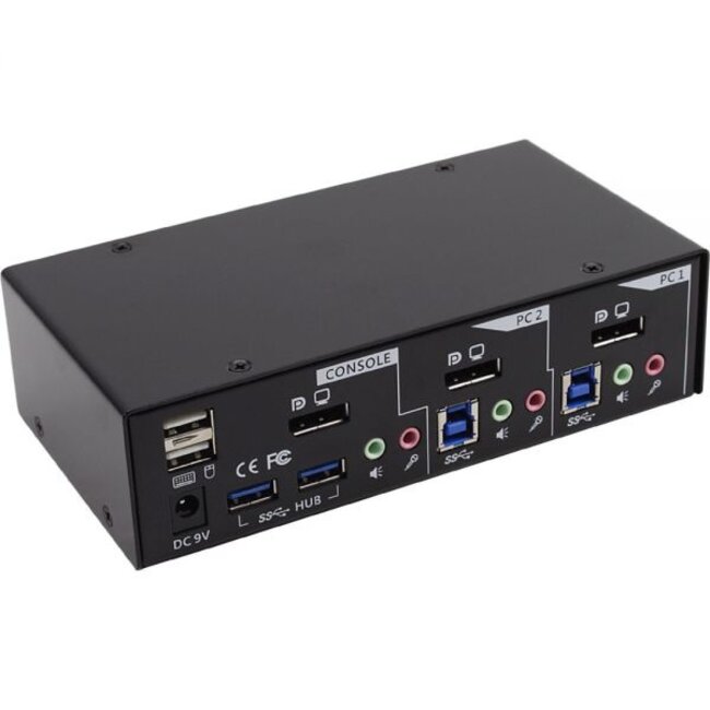 InLine 2x DisplayPort naar 1x DisplayPort KVM Switch
