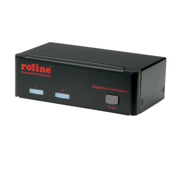 Roline ROLINE DisplayPort USB 2.0 KVM Switch, 1 User - 2 PC. Aansluiting toetsenbord: USB, Aansluiting muis: USB, Aansluiting video: DisplayPort. Maximum resolutie: 1920 x 1200 Pix
