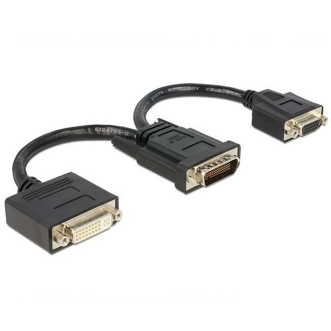 DMS-59 (m) naar DVI-I (v) en VGA (v) adapter - 0,20 meter