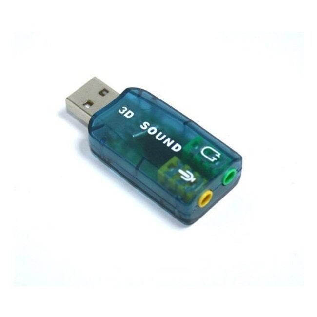 USB-A - 3,5mm Jack headset audio adapter / blauw