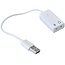 USB-A - 3,5mm Jack headset audio adapter / wit - 0,15 meter