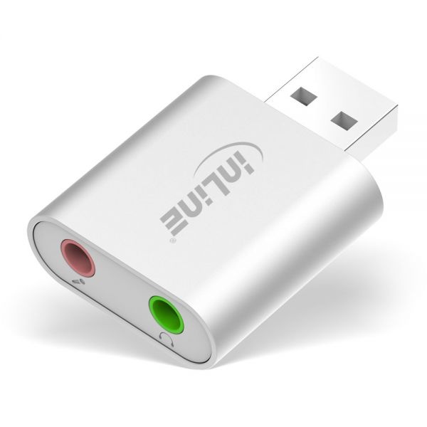 InLine premium USB-A - 3,5mm Jack headset audio adapter / aluminium