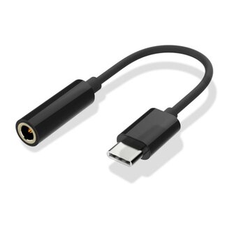 Dolphix USB-C naar 3,5mm Jack audio adapter - passief / zwart - 0,15 meter