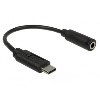 DeLOCK USB-C naar 3,5mm Jack audio adapter - actief / zwart - 0,15 meter
