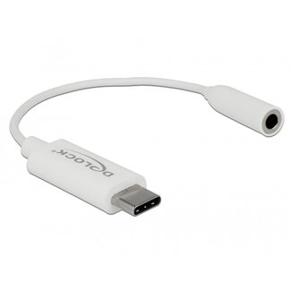 DeLOCK USB-C naar 3,5mm Jack audio adapter - actief - High-Res audio / wit - 0,15 meter