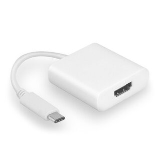 Transmedia USB-C naar HDMI 4K 30Hz adapter / wit - 0,15 meter