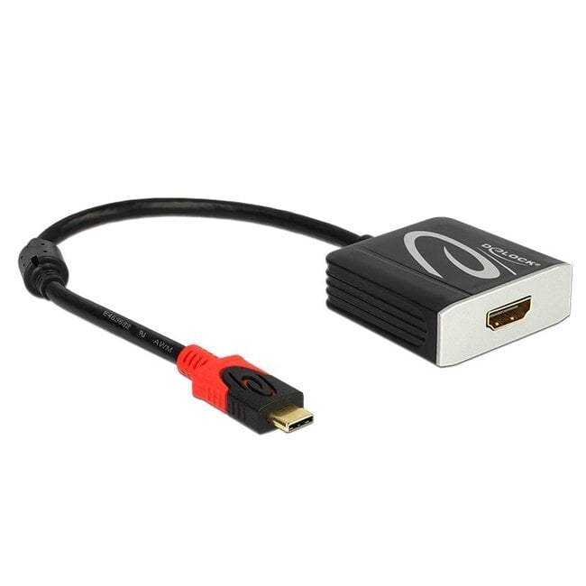 Premium USB-C naar HDMI adapter met DP Alt Mode (4K 60 Hz) / zwart - 0,20 meter