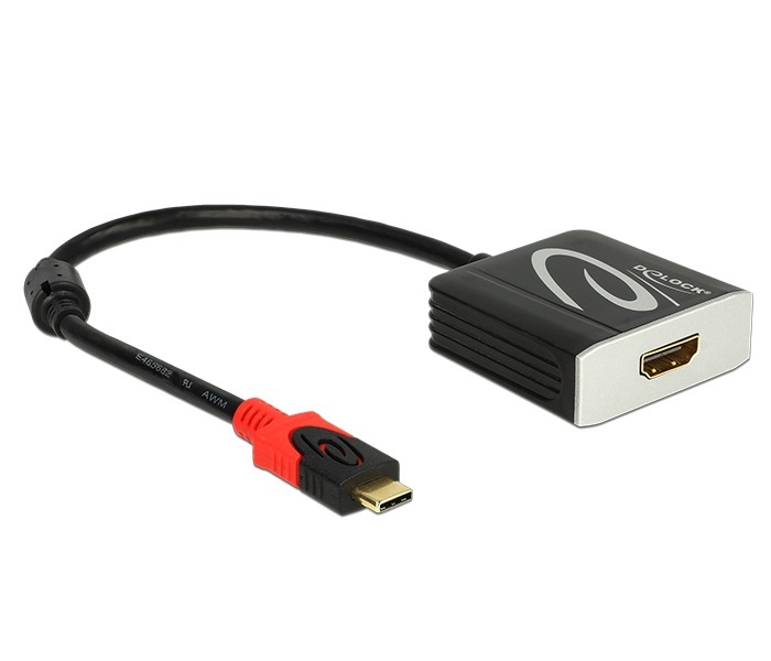 DeLOCK Premium USB-C naar HDMI adapter met DP Alt Mode (4K 60 Hz) / zwart - 0,20 meter