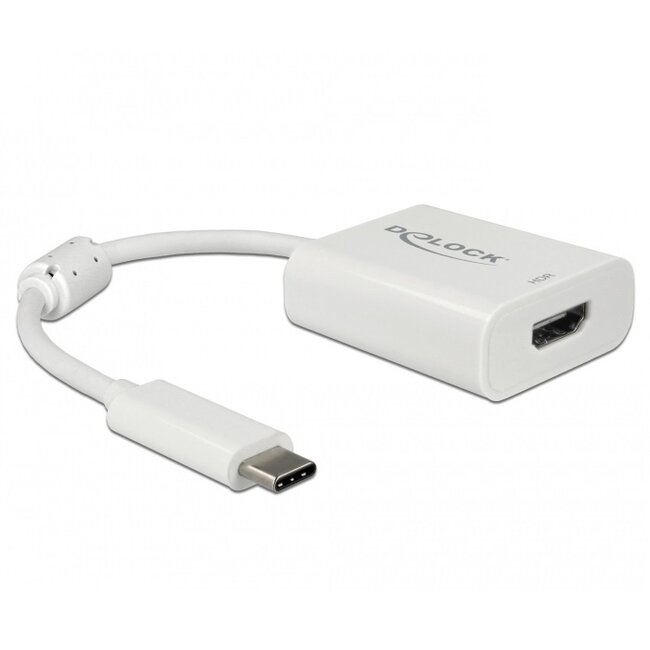 Premium USB-C naar HDMI adapter met DP Alt Mode (4K 60 Hz + HDR) / wit - 0,10 meter