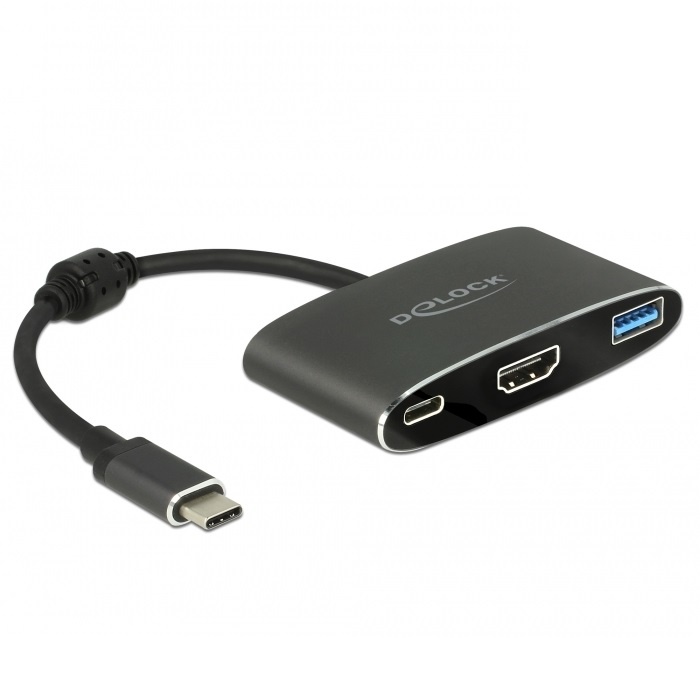 DeLock USB Type C™ male - HDMI (DP Alt Mode) 4K 30 Hz - USB type A en USB type C™ PD