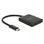 Premium USB-C naar 2x HDMI splitter met DP Alt Mode (4K 30 Hz) / zwart - 0,25 meter