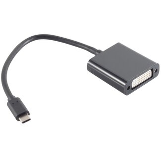 Nedis USB-C naar DVI adapter met DP Alt Mode (1920 x 1200) / zwart - 0,15 meter