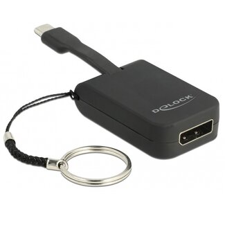 DeLOCK Premium USB-C naar DisplayPort adapter sleutelhanger met DP Alt Mode (4K 60 Hz) / zwart - 0,05 meter